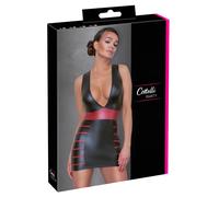 Cottelli Party - Striped Bodycon Dress (Black-Red) - M