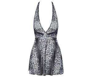 Cottelli Party Women's Snake Dress Gray M