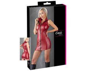 Cottelli Party - Zippered, Sleeveless Shiny Mini Dress (Red) - XL