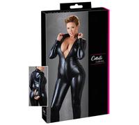 Cottelli Plus Size - Shiny Long-Sleeve Party Jumpsuit (Black) - 2XL