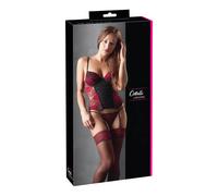 Cottelli - Rose Corset and Thong Set (Red) - 80C/L