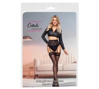Cottelli - Silky Thigh-Highs (Black) - L