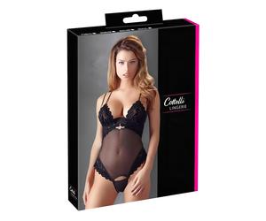 Cottelli - Velvet Adjustable Bodysuit (Black) - 80B/M