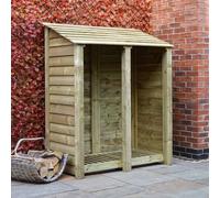 Cottesmore 6ft Log Store and Kindling Shelf L80 x W150 x H181cm, Green Rutland County Garden Furniture Ltd Green One Size