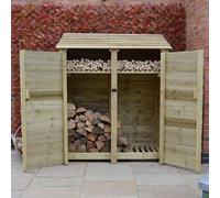 Cottesmore 6ft Log Store with Doors and Kindling Shelf, W150 cm, Green Rutland County Garden Furniture Ltd Green One Size
