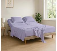 Cottingon 4 Piece Flex Head King Sheet Set, Top 34 Inch Split Sheets for Sleep Number Adjustable Beds, Soft Breathable 100% Egyptian Cotton, Fits Upto 16" Deep Mattress 78"X80"+ 34", Lavender