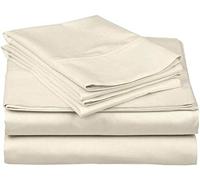Cottington Lane 4 Piece Eastern King Size Sheet Set 76 x 80, Luxury Hotel Quality 100% Egyptian Cotton Bed Sheets with 16 Inch Deep Pocket Snug Fit Smooth Sateen Weave, Ivory Solid