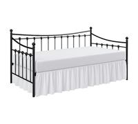 Cottington Lane Daybed Skirt with Split Corners Twin Size Gather Dust Ruffle Bedskirt 14 Inch Drop, Premium Hotel Quality Brushed Microfiber, Classic Platform Fit, White