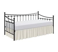 Cottington Lane Daybed Skirt with Split Corners Twin Size Gather Dust Ruffle Bedskirt 18 Inch Drop, Premium Hotel Quality Brushed Microfiber, Classic Platform Fit, Ivory