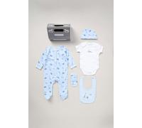 Cotton 5-Piece Baby Gift Set Rock a Bye Baby Baby Blue 0-3 m