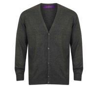 Cotton Acrylic V Neck Cardigan Henbury Grey XXL