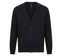 Cotton Acrylic V Neck Cardigan Henbury Navy XXL