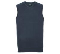 Cotton Acrylic V Neck Sleeveless Sweatshirt Russell Collection Navy M