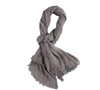 Cotton and hemp scarf sunscreen thin super large Korean version with solid color linen art student long cape dual use, Light Grey, One Size