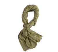 Cotton and hemp scarf sunscreen thin super large Korean version with solid color linen art student long cape dual use, Olive Green, One Size