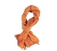 Cotton and hemp scarf sunscreen thin super large Korean version with solid color linen art student long cape dual use, Orange, One Size