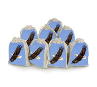 Cotton And Linen Bunches Pocket Thickened Bunches Pocket Portable Bunches Pocket 3D Bald Eagle Flying Printed Small Flower Bag 8-packsmall Bunches Pocket, 3d Bald Eagle Flying, 6.7x4.9 inches
