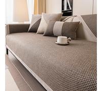 Cotton And Linen Sofa Cover Non-Slip Sofas Slipcovers Furniture Protector Sofa cushion 1 2 3 4 Seater Universal- Multi-functional L-shape U-shape Couch Covers(coffee,90 * 180cm)