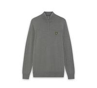 Lyle & Scott Mid Knits Cotton Merino Quarter Zip Jumper T28 Mid Grey Marl, S