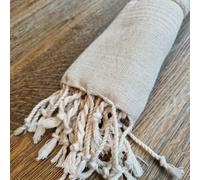 Cotton and Olive Alya Linen Hammam Hand Towel, Natural