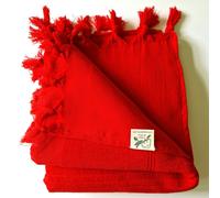 Cotton and Olive Breezy Cotton Hammam Towel, Double-Faced - Red