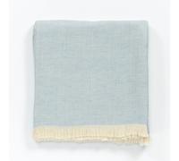 Cotton and Olive Katre Linen Blend Throw Blanket - Light Blue
