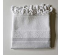 Cotton and Olive Luna Cotton Hammam Hand Towel - Grey on White