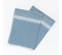 Cotton and Olive Tuana Cotton Hammam Hand Towel without Tassels - Blue with White Stripes