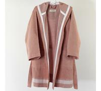 Cotton and Olive Tuana Cotton Hammam Robe for Children - Age 8-10 Chest Size- 105 cm - Burnt Orange with White Stripes