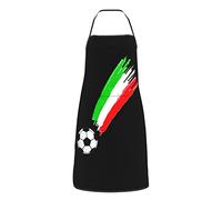 Cotton Apron Italian Flag And Football Iconic Aprons Clean Cooking Apron Waterproof Neck Strap Apron 52X72Cm For Gardening, Housework, Cooking