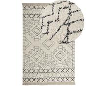 Cotton Area Rug 140 x 200 cm Beige and Black ZEYNE