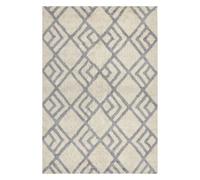 Cotton Area Rug 140 x 200 cm Beige and Grey NEVSEHIR