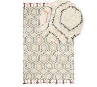 Cotton Area Rug 140 x 200 cm Beige and Orange HAJIPUR