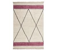 Cotton Area Rug 140 x 200 cm Beige and Pink AFSAR