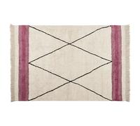Cotton Area Rug 140 x 200 cm Beige and Pink AFSAR