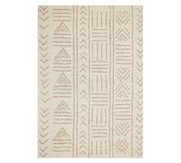 Cotton Area Rug 140 x 200 cm Beige and Pink EDIRNE
