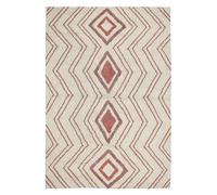 Cotton Area Rug 140 x 200 cm Beige and Pink KASTAMONU