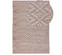 Cotton Area Rug 160 x 230 cm Beige and Pink GERZE