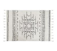 Cotton Area Rug 160 x 230 cm Black and White KHOURIBGA