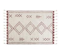 Cotton Area Rug 160 x 230 cm White and Red KENITRA