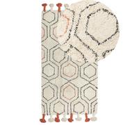 Cotton Area Rug 80 x 150 cm Beige and Orange HAJIPUR