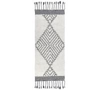Cotton Area Rug 80 x 150 cm White and Black ERAY