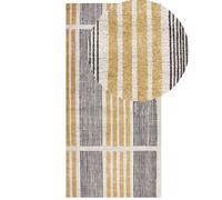 Cotton Area Rug 80 x 150 cm Yellow and Black KATRA
