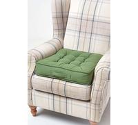 Cotton Armchair Booster Cushion Homescapes Dark Green 50cm x 50cm