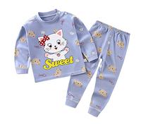 Cotton artoon Pattern 2 Piece Pajamas Sets for Girls Kids Toddler Long Sleeve Sleep Shirts+soft Pj Pants Nightgowns Christmas Pyjamas Girls 13-14 Boys Pj 1-2 Years (M, 3-4 Years)