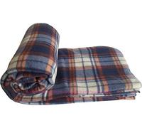 Cotton Arts SOFT FLEECE BLANKETS LARGE EXTRA WARM TARTAN SOFA BED CHECK THROW 150cm X 200cm (Checker Grey Blue)
