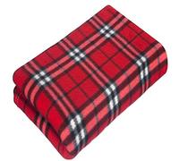 Cotton Arts SOFT FLEECE BLANKETS LARGE EXTRA WARM TARTAN SOFA BED CHECK THROW 150cm X 200cm (Checker Red)