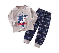 Cotton Baby Boys Girls Pajamas Set Boys or Girls Pyjamas Pyjamas Unisex Toddler Nightgown Baby Home Clothes Bottom and Long Sleeve Top Long Sleeve Tops Pants Sleepwear Set (Grey, 1 2 Years)