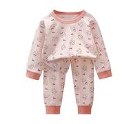 Cotton Baby Boys Girls Pajamas Set Cotton Baby Long Sleeve Pyjamas Set Girls Boys Toddler Soft Pajamas Long Sleeve Sleepwear Warm Soft Underwear (Light Purple, 6 12 Months)