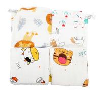 Cotton Baby Washcloths 4pcs 25x25cm for Spit up Drool | Reusable Care, Lightweight Travel Cleanup, Soft Feel for Skin, Keeps Clothes Dry, New Parents
